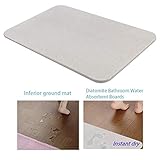 WINOMO Diatomaceous Earth Bath Mat Natural Antibacterial Anti-Slip Bathroom Mat