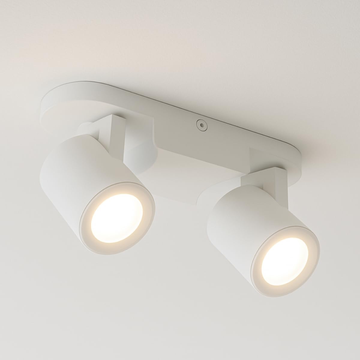 CGC Lighting Modern Round Ceiling Wall LED Spotlights Adjustable Light Surface Mount (White, Double)