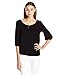 Star Vixen Women's Elbow-Sleeve Peasant Top with Keyhole Tie
