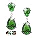 EVER FAITH Silver-Tone Teardrop Dangle Earrings Emerald Color Austrian Crystal - 1.7 Inch Long