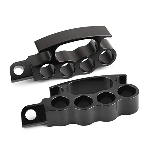 Black Motorcycle Foot Pegs Flying Forward Controls Floorboard Footpegs Footrest For Sportster XL Dyna Softail V-Rod Streetfigher Chopper - Thumbnail 3