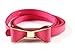 CA Fashion Women's Candy color PU leather Thin Belt Thin Skinny Waistband Rose