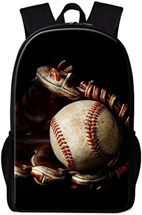 Generic Kids Casual Backpack Baseball Pattern College School Bag Soccer Travel Daypack