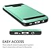 Vofolen Case for Galaxy S7 Case Wallet Slidable Card Holder Slot ID Pocket Protective Hard Shell Shock Absorbing TPU Tough Rubber Bumper Armor Scratch-Proof Case Cover for Samsung Galaxy S7 Mint