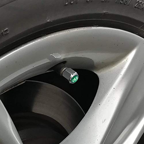 image for GODESON Hexagon Tire Valve Stem Caps with N2 Nitrogen Sign，Chrome Pl