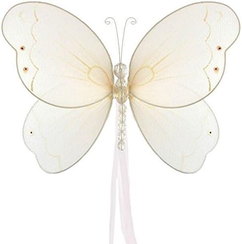 The Butterfly Grove Briana Mesh/Nylon 3D Hanging Decoration, Plumeria White, Small/5" X 4"