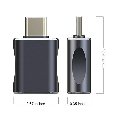 Type-C to USB Adapter, USB C to USB 3.0 Adapter, Aluminum Alloy Type C Adapter, Thunderbolt 3 Adapter has a Transmission Speed of up to 5g, Compatible with Various Type C Devices (Gray)