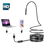 Potensic 2 In 1 Digital Endoscope Borescope/Waterproof Camera 2.0 Megapixels, 6 LED Lights and Snake Wire - 16.4 ft (5 m)