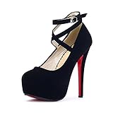 Women Ankle Strap Platform Pump Stiletto Party Dress Heel