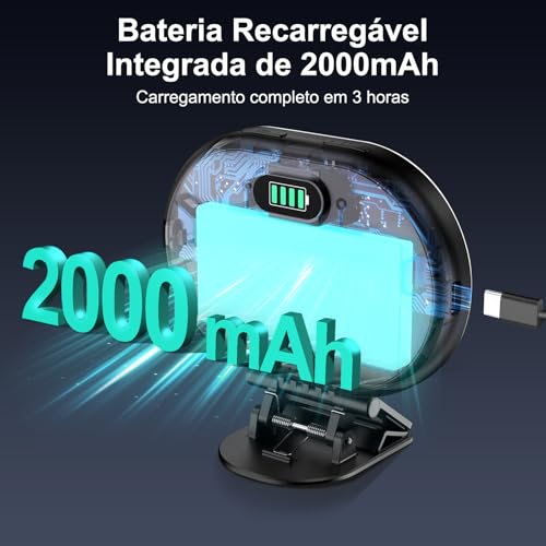 Tobeape Luz de Selfie Portátil Recarregável – 80 LEDs Anel de Luz com 3 Modos e 10 Níveis de Brilho, Bateria 2000mAh, Clipe Universal para Celular iPhone Android, Ideal para TikTok e Vídeos