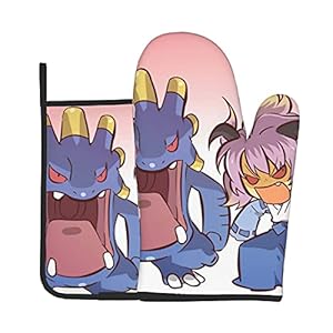 Xiaoxian Pokemon 80 Hittebestendige keukenovenhandschoenen, ovenhandschoenen en potdekselhandschoenen, veilig om te…