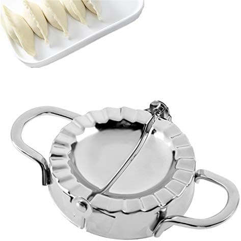 Stainless Steel Dumpling Calzone Ravioli Empanada Turnover Pierogi Maker Mold,Pastry Dough Press (L-4.7) (Large Ravioli Mold)