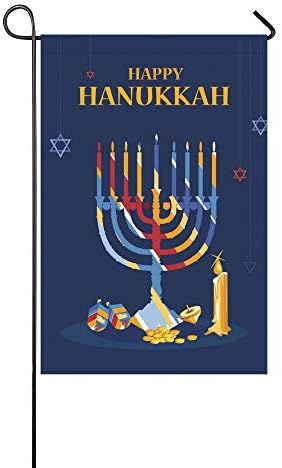 QuqUshop Home Decorative Outdoor Double Sided Easy Edit Happy Hanukkah Garden Flag,house Yard Flag,garden Yard Decorations,seasonal Welcome Outdoor Flag 12 X 18 Inch Spring Summer Gift