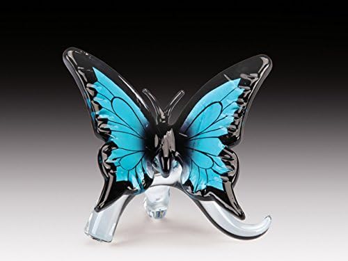 Art Glass Blue Butterfly Decorative Glass Figurine 3"