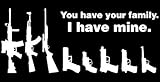 Gun Family Decal Vinyl Sticker|Cars Trucks Vans Walls Laptop| White |7.5 x 3.5 in|LLI127
