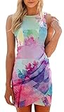 Kissky Women's Summer Sleeveless Floral Print Wrap Dress