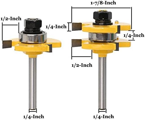 Hibli Tongue and Groove Bits - 2 Pcs/set 3/4" Stock