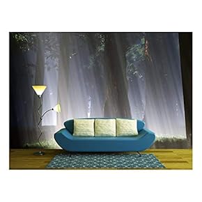 Magic Forest 3D Artwork - Removable Wall Mural | Self-Adhesive Large Wallpaper - 66x96 inches