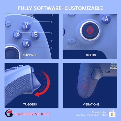 GameSir G7 SE Controle com Fio para PC, Xbox One, Xbox Series X|S, Gamepad para Jogos Plug and Play (Azul)
