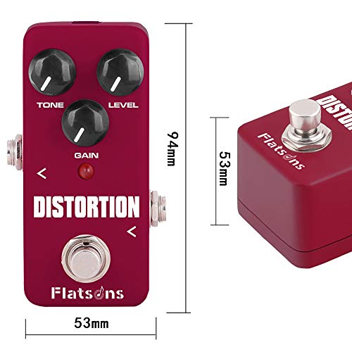 Flatsons Guitar Effect Pedal Mini Effect Processor Fully Analog Circuit Universal for Guitar and Bass (Distortion)