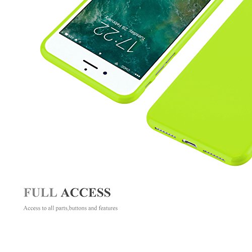 Cadorabo Case Works with Apple iPhone 8 Plus/iPhone 7 Plus/iPhone 7S Plus in Jelly Green – Shockproof and Scratch Resistant TPU Silicone Cover – Ultra Slim Protective Gel Shell Bumper Back Skin