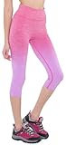 Women's Ombre Three-quarter Tights Capri Yoga Sport Workout Leggings Pants