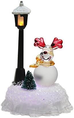 By PENN 5" LED Lighted Color-Changing Reindeer with Lamp Post Christmas Table Top Figure