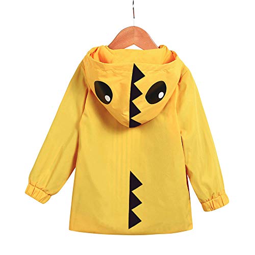 image for Birdfly Unisex Kids Animal Raincoat Cute Cartoon Jacket Hooded Zip Up 