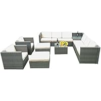 Sale Mcombo 13 Pc Deluxe Outdoor Garden Patio Rattan Wicker Furniture Sectional Sofa Cushioned Seats Furniture Replacement Cover