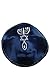 Holy Land Market Kippah with Messianic Sign Embroidered Satin-navy ( Blue with Gold )