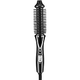 Curling Iron Foldable, Ceramic Tourmaline Anion Hair Brush Curling Iron Hair Styling Tools with Anti Scald Handle for All Hair Types (US Plug 110‑240V)