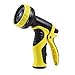 GLOUE Garden Hose Nozzle- 9 Way Spray Pattern Flow Control Nozzle- Extra 10 washers-for Patio, Lawn & Garden, Car Wash and Pets Showering-Supreme Customer Satisfaction(Yellow)