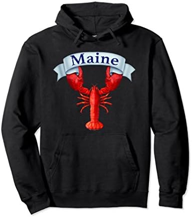 Unisex Maine Lobster Hoodie Shirt XL: Black