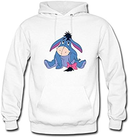 Custom Disney Eeyore funny Logo Men 's Hoodie Sweatshirt Small White