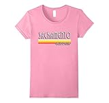 Womens Sacramento California T Shirt Retro Lines XL Pink