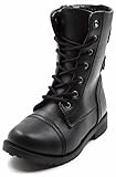 Simply Petals Girls Zooloo Buckle with Lace Up Combat Mid Calf Boot (Little Girl/Big Girl)