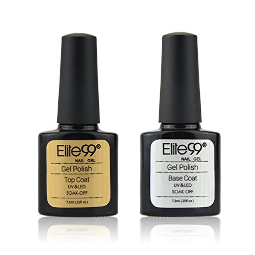 Elite99 Nail Art Gel Polish Base Coat Top Coat,Soak Off UV LED Manicure Pedicure Nail Coat 7.3ml Elite99 Nail Art Gel Polish Base Coat Top Coat,Soak Off UV LED Manicure Pedicure Nail Coat 7.3ml