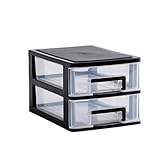 STOBOK Storage Drawer, 2 Layers Plastic Drawers