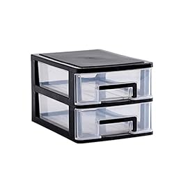 STOBOK Storage Drawer, 2 Layers Plastic Drawers