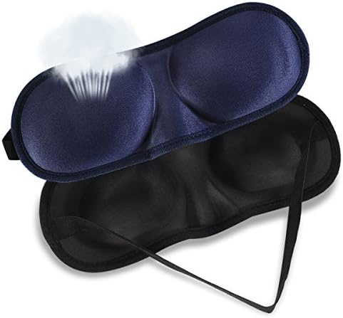 GKZZ eyeshade Contoured &amp; Comfortable sleep mask &amp; blindfold, super-smooth eye mask 2 pack Dark &amp; Blue