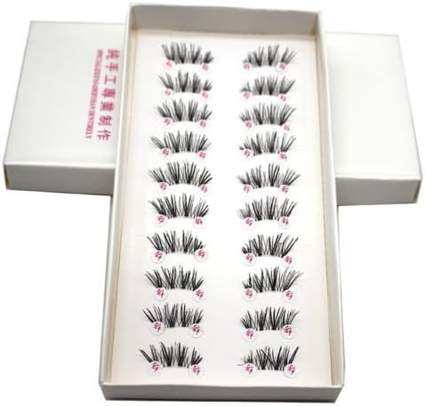 MiniEsting(TM) Hot 10 Pairs Handmade Cross False Eyelashes Half Mini Corner Winged Eye Lashes,P