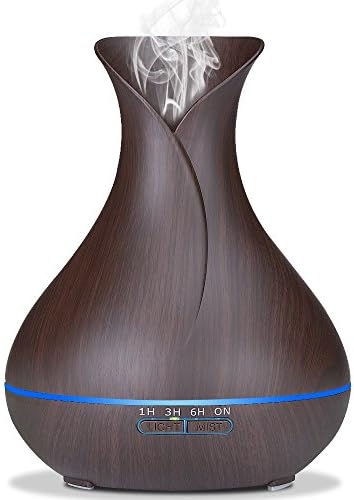 Aromatherapy Diffuser Essential Oil 400ml Ultrsonic Cool Mist Whisper-Quiet Humidifier with 4 Timer Setting and 7 LED lights Waterless Auto Shut-off for Bedroom Office Home Baby Room Yoga