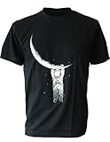 SODAtees full moon Astronaut Men's T-SHIRT nasa space