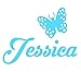 Personalized Name Butterfly Decal Sticker, Gloss Vinyl Decoration for Yeti cups, Laptops, Car Windows - Choose Color, Size