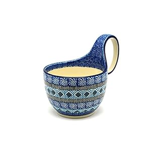 Polish Pottery Loop Handle Bowl – Aztec Sky
