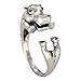 Chengxun Antique Silver Tone Realistic Hippo Animal Wrap Ring Fashion Jewelry for Woman and Girls