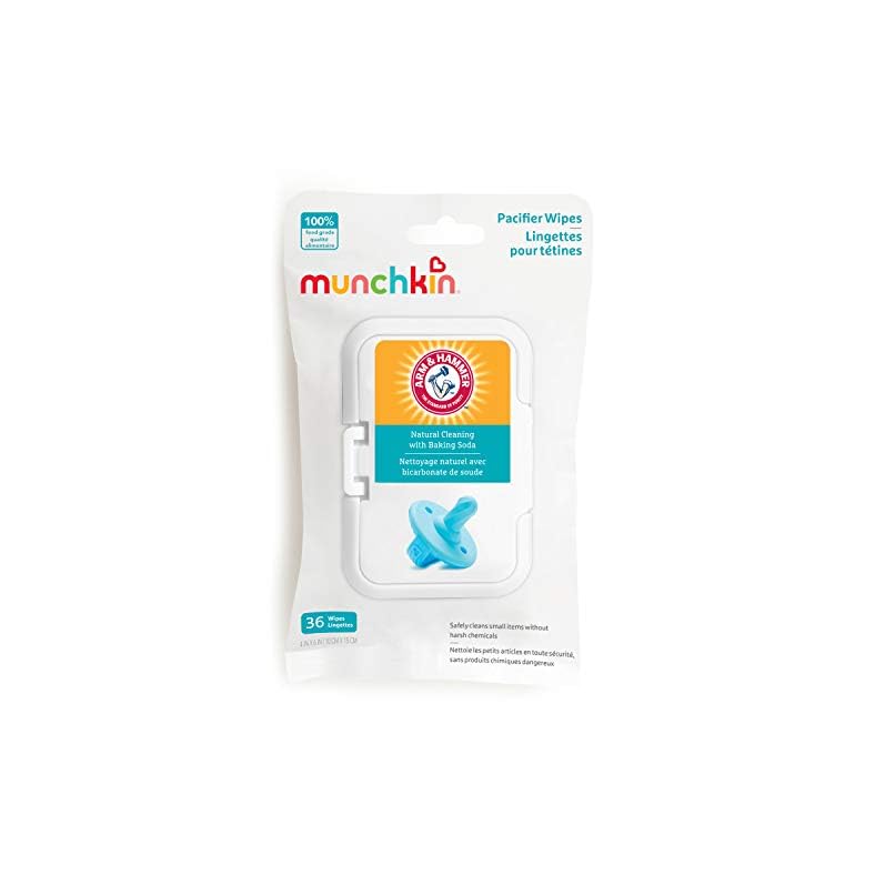 Munchkin Arm & Hammer Pacifier Wipes – Safely Cleans Baby and Toddler Essentials, 1 Pack, 36 Wipes
