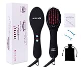 BOCCA Hair Straightener, 3 in 1 Ionic Hair Straightener Brush With Floating Heat Resistant Panel and Temperature Lock Function (black)