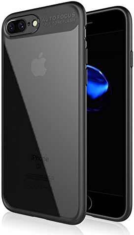 iPhone 7 Plus Case, iPhone 8 Plus Case, TUSBIKO Shockproof TPU Bumper with Clear Hard PC Back Hybrid Non-slip Slim Protective Cover Case for Apple iPhone 7 Plus 2016 / iPhone 8 Plus 2017 (Black)