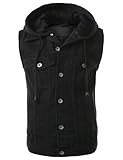 J.TOMSON Mens Denim Vest w/ Hood